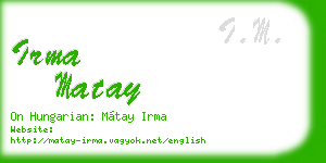 irma matay business card